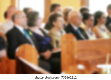 Church Congregation Service Blurred - Shutterstock ID 735662212