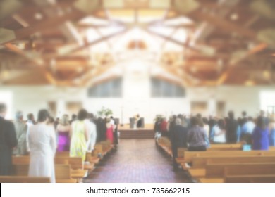 Church Congregation Service Blurred - Shutterstock ID 735662215