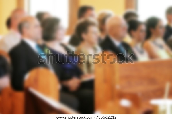 Church Congregation Service\
Blurred