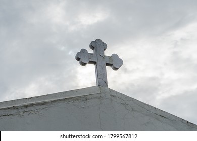 Church Cross Over Dark Clouds