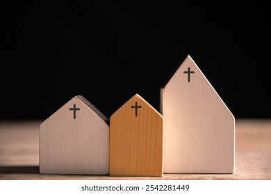 Church with its cross symbolizing Jesus Christ, stands as holy building where community gathers in faith and belief to worship God. church, cross, jesus christ, belief, community, estate, faith, god. - Powered by Shutterstock