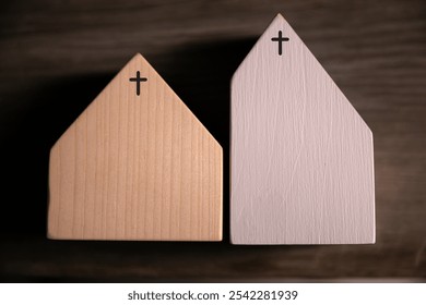 Church with its cross symbolizing Jesus Christ, stands as holy building where community gathers in faith and belief to worship God. church, cross, jesus christ, belief, community, estate, faith, god. - Powered by Shutterstock