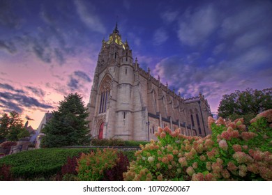 Church During The Sunset In Farmington Hills, Michigan, USA