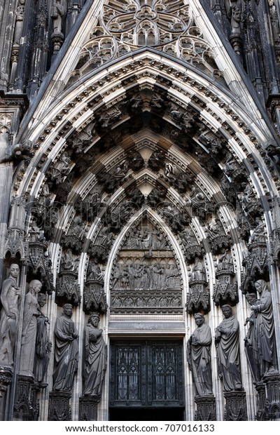 Church Entrance Decoration Kolnercologne Cathedral Stock Photo