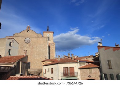 Church In French Village Of Thuir In Pyrenees Orientales, France