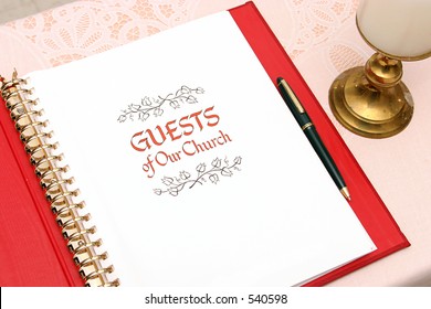 A Church Guest Book Open To The First Page