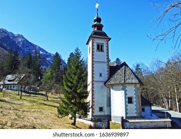 The Church of the Holy Spirit, Triglav National Park (Cerkev sv. Duha, Triglavski narodni park) - Ribcev Laz, Slovenia - Shutterstock ID 1636939897