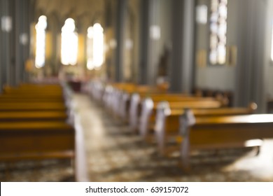 church interior blur abstract background - Shutterstock ID 639157072