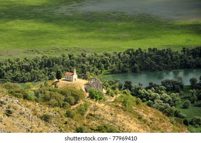 Church Lost In Lake Skadar, Montenegro