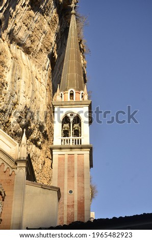 Church Madonna della Corona in Italy  - Via Crucis - Verona in Veneto in Italia Santuario