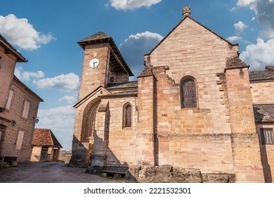 Church Of The Medieval Village Of Curemonte In Corrèze, In New Aquitaine, France