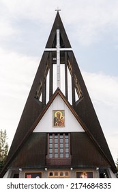 A Church In The Mountains With Unusual Architecture