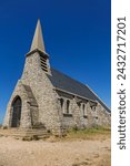 Church Notre Dame de la Garde (1856), chapel dedicated to Blessed Virgin. Etretat, Normandy, France, Europe.