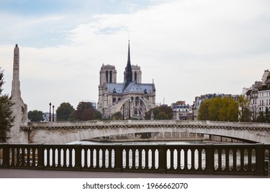 Church Notre Dame Site Seeing In Bridge Paris, France 