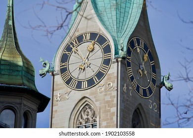 Church Fraumünster At The Old Town Of Zurich, Switzerland.