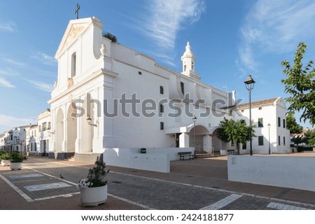 Church in the picturesque town of Sant Lluis on the island of Menorca in Spain.