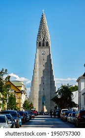 Hallgrímskirkja Church. Reykjavik Iceland. July 2020