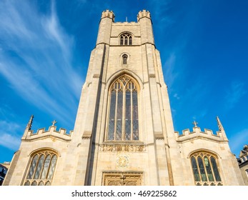 Church Of Saint Mary The Great Is Landmark Near King's College In Cambridge, England