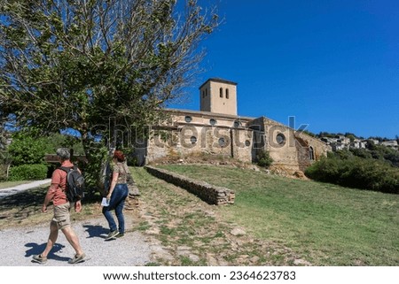 church of Saint-Michel,  Romanesque building from the [[13th century]] Cathar castle of Saissac, village of Saissac, Aude, Black Mountain region, French Republic, Europe