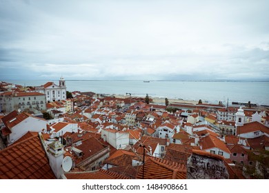 Church of Sao Vicente of Fora, Alfama district, panorama of Lisbon, Portugal.