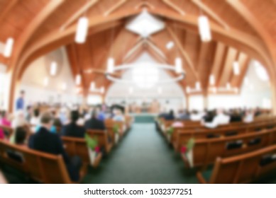 Church Service Blurred - Shutterstock ID 1032377251