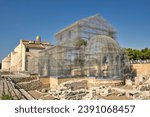 Church in Siponto near Manfredonia with the name Santa Maria di Siponto, reconstructed with wire mesh after 800 years, Italy
​