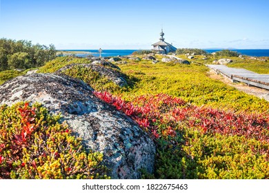 Church Of St. Andrew The First-Called, Mossy Stones And Rich Vegetation Of The Zayatsky Islands