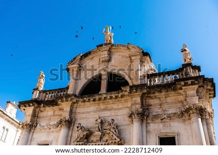 Church of St Blaise in baroque style and built in 1715 by the Venetian architect and sculptor Marino Gropelli. Dubrovnik, Croatia.