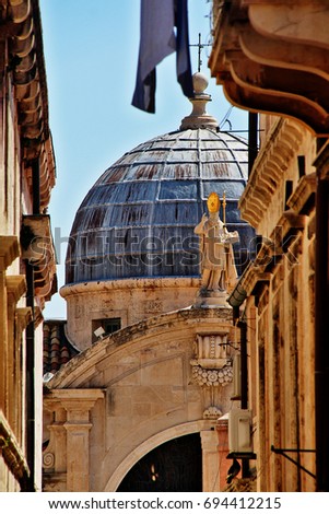 Church of St. Blaise (Crkva sv. Blaza), a Baroque church in Dubrovnik and one of the city's major sights, Dubrovnik, Croatia