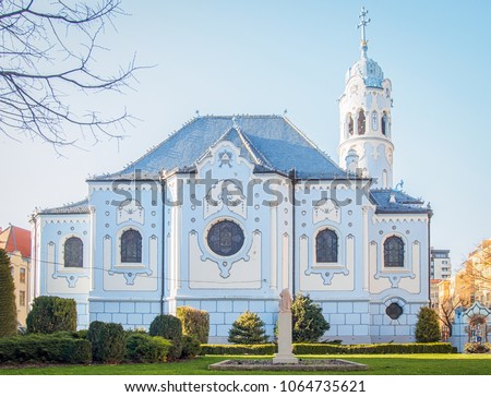 Church of St. Elizabeth commonly known as Blue Church in Bratislava, Slovakia