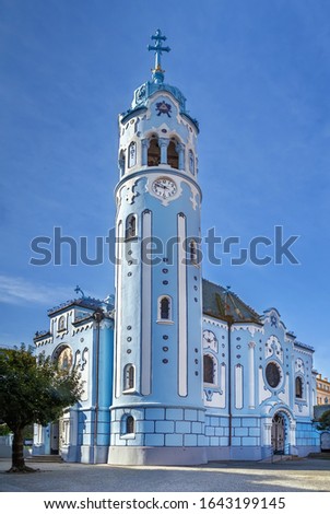 Church of St. Elizabeth commonly known as Blue Church is a Hungarian Secessionist (Jugendstil, Art Nouveau) Catholic church in Bratislava, Slovakia