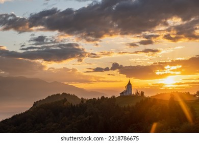 The Church Of St. Primož And Felicijan, Slovenia, Sunrise Photo