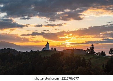 The Church Of St. Primož And Felicijan, Slovenia, Sunrise Photo