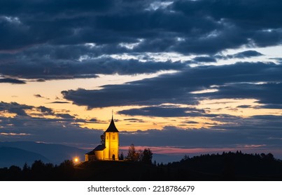 The Church Of St. Primož And Felicijan, Slovenia, Sunrise Photo