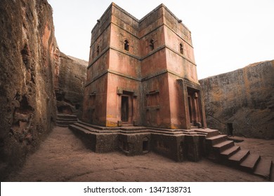 The Church of St. George (Bete Giyorgis), a monolithic church in Lalibela in Ethiopia in the Amhara region