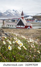 Church In Summer In Longyearbyen, Svalbard, Norway