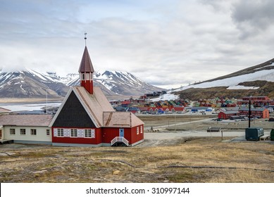 Church In Summer In Longyearbyen, Svalbard, Norway