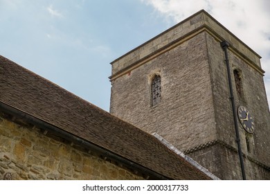 Church Tower And Clock Face Close Up