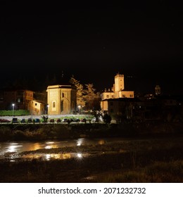 Church View At Night In Millesimo In The Province Of Savona Italy