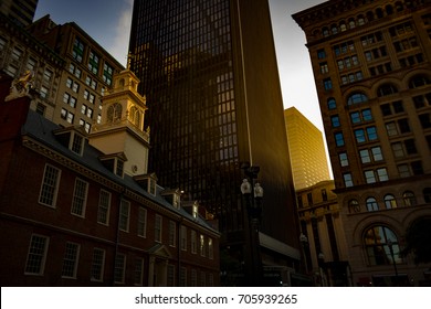 The Church Where The Boston Massacre Took Place With Some Great Light From The Sunset