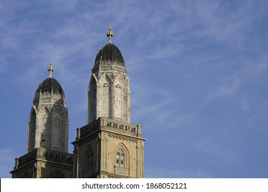 Grossmünster Church In Zurich Switzerland