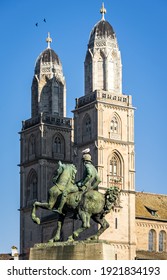 Grossmünster Church In Zurich Switzerland