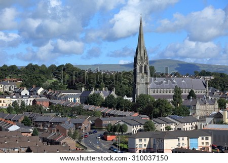 The churches of Derry in Northern Ireland