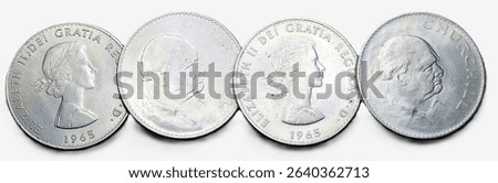 Churchill 1965 crown coins showing reverse and obverse sides