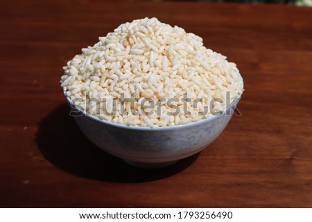 Churmure or murmure or moori, Puffed rice, food ingredient, Indian Traditional food