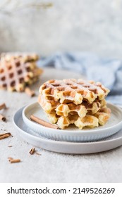 Churro Waffles With Sugar For Breakfast