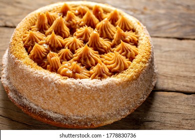 churros cake with dulce de leche topping with - Shutterstock ID 1778830736