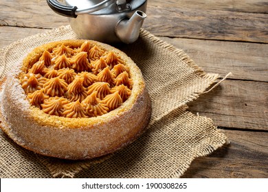 Churros Cake With Dulce De Leche Topping With