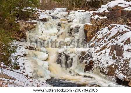 Chutes Reviere in Parc Des Chutes a Bull Rawdon Quebec Canada in winter