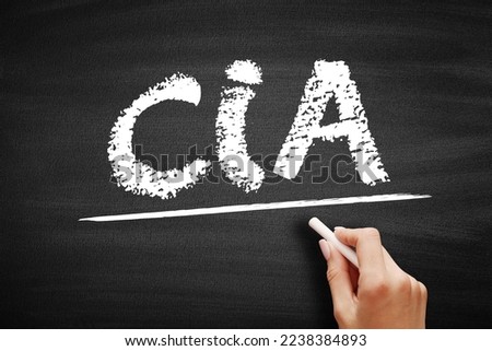 CIA - Central Intelligence Agency or Certified Internal Auditor acronym text on blackboard